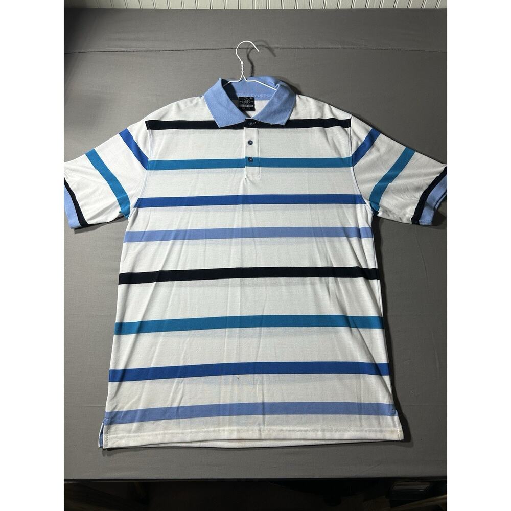 Brooklyn State Polo Shirt Blue Striped XL Short Sleeve